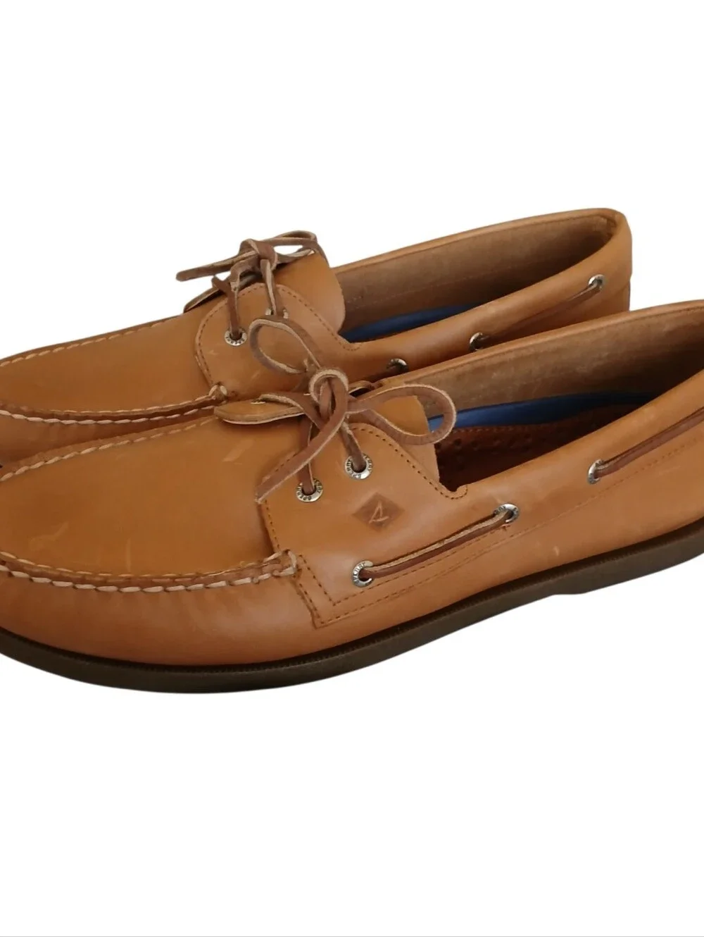 NWOB SPERRY Authentic Original 2 Eye Leather Boat Shoes Men's 15 Tan Topsider
